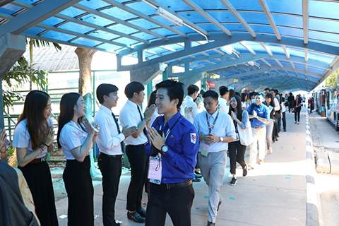 มหาวิทยาลัยราชภัฏจันทรเกษม ให้การต้อนรับ เยาวชนในโครงการเรือเยาวชนเอเชียอาคเนย์ วันที่ 25 พฤศจิกายน 2561